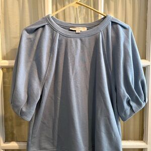 LOFT Sky Blue Puff Sleeve Sweatshirt